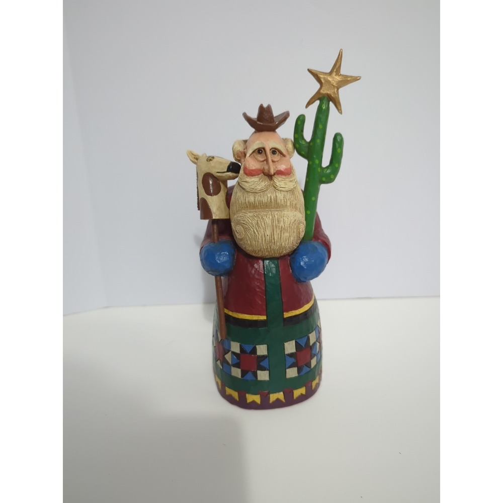HOUSE OF HATTEN Rodney W. Leeseberg Santa Figurine  Cactus Giraffe Star 1998